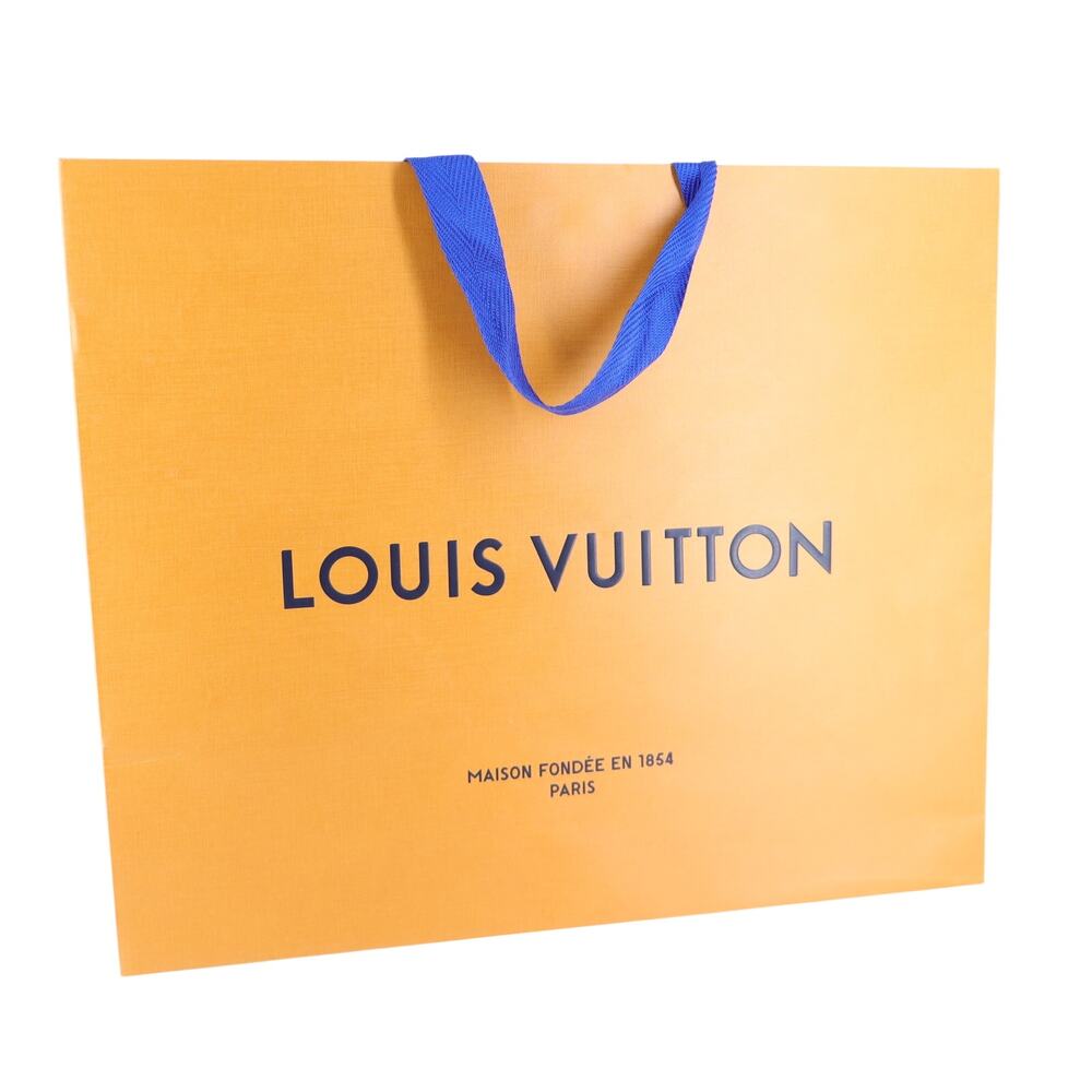 Louis Vuitton Orange and Navy Large Designer Paper Bag 19" X 9" X 16"